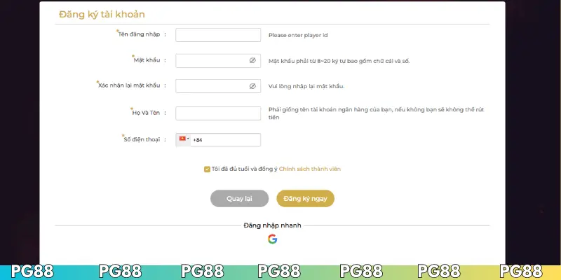 3 bước đăng ký PG88 siêu đơn giản