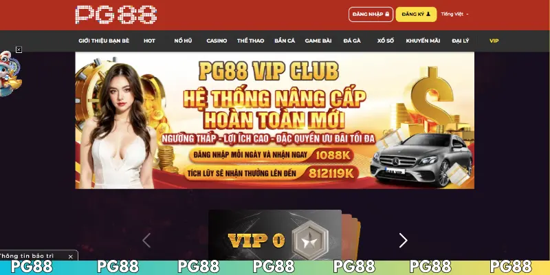 Thông tin về ưu đãi thành viên VIP PG88
